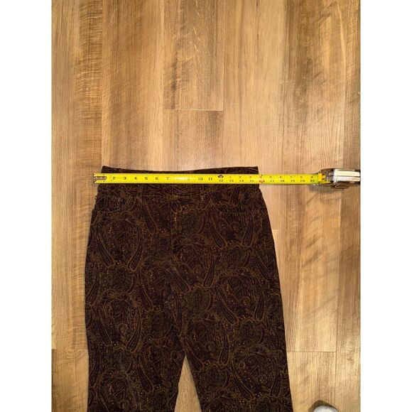 Lauren Ralph Lauren Women's Brown Tan Purple Green Paisley Corduroy Pants Sz 10 - Picture 3 of 7